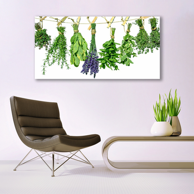 Tablou pe panza canvas Petale Floral Verde Violet