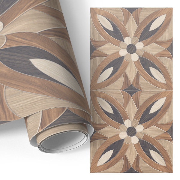 Autocolante mobila Flori din lemn