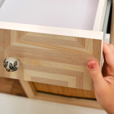 Folie autoadeziva pentru mobila Geometrie din lemn