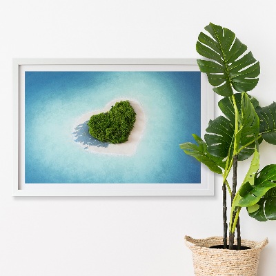Tablou cu muschi si licheni Insula în formă de inimă