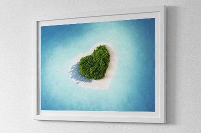 Tablou cu muschi si licheni Insula în formă de inimă