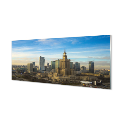 Tablouri pe sticlă Panorama de zgârie-nori Varșovia