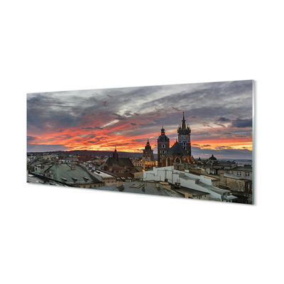 Tablouri pe sticlă Cracovia Sunset Panorama