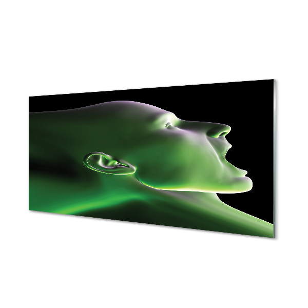 Tablouri pe sticlă Omul lumina verde cap