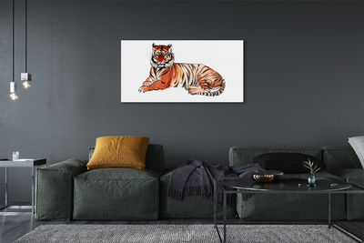 Tablouri pe sticlă tigru pictat