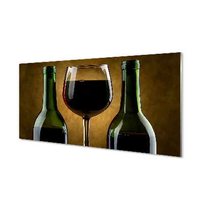 Tablouri pe sticlă 2 sticle de vin de sticlă