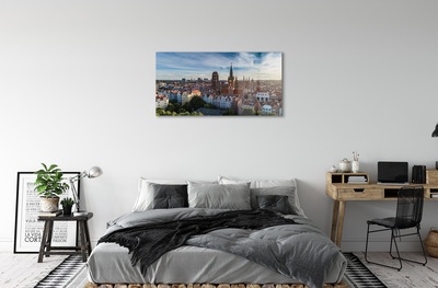 Tablouri pe sticlă Biserica Gdańsk Panorama