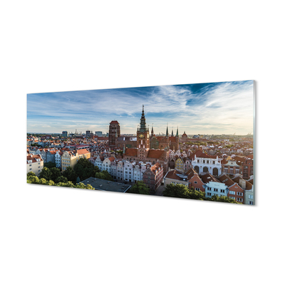 Tablouri pe sticlă Biserica Gdańsk Panorama