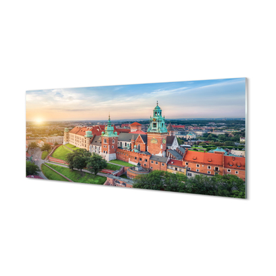 Tablouri pe sticlă castel Cracovia panorama răsărit de soare