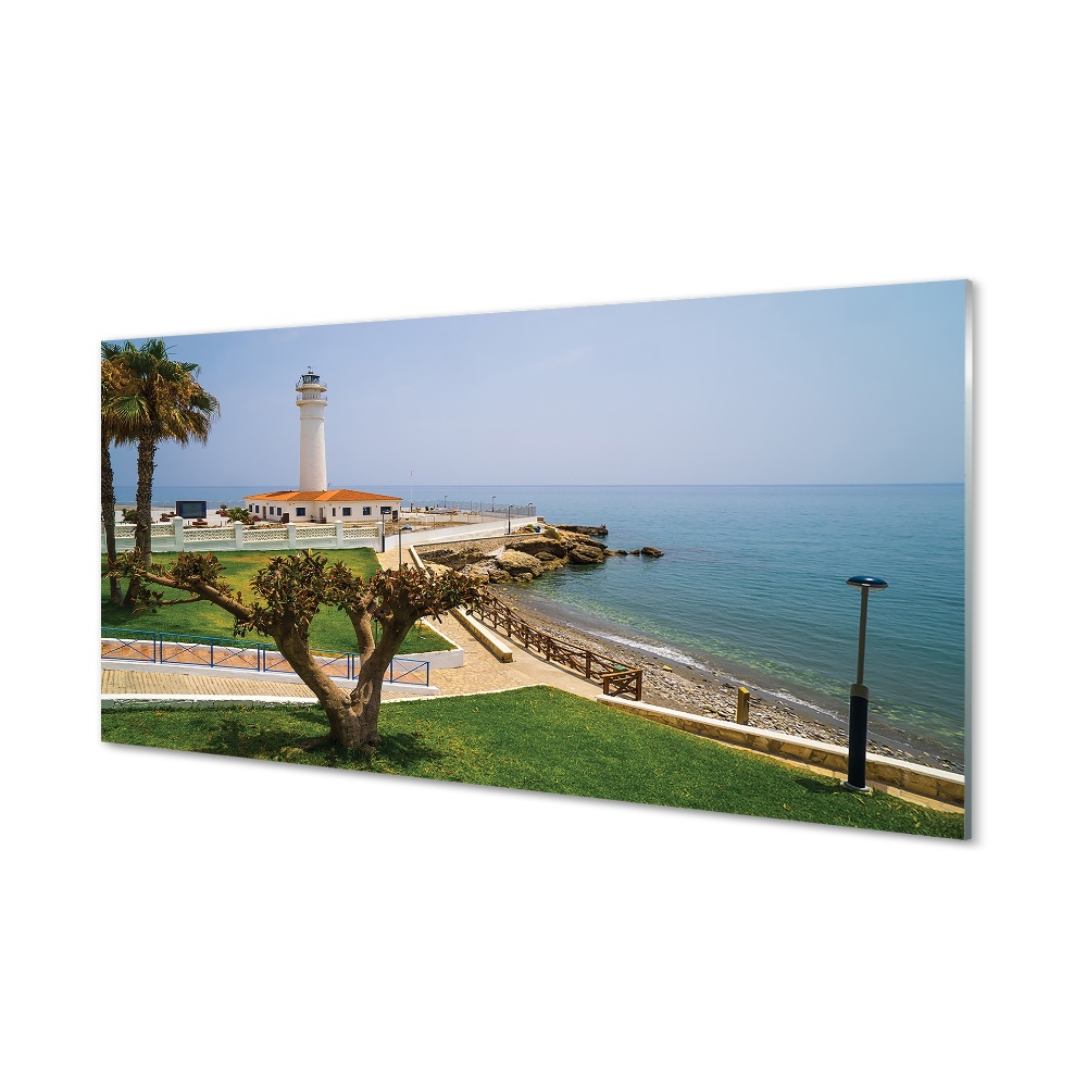 Tablouri pe sticlă Spania Coast far