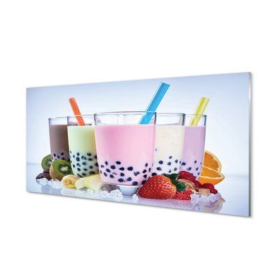 Tablouri pe sticlă lapte shake-uri cu fructe