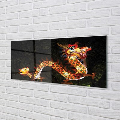 Tablouri pe sticlă dragon japonez iluminat