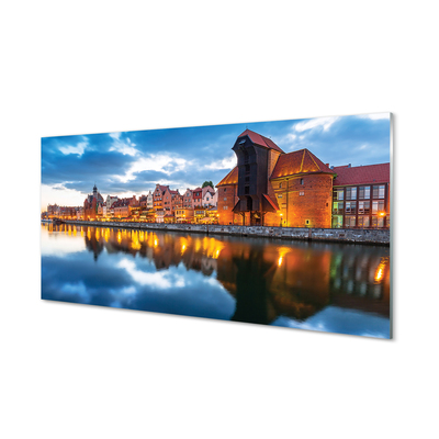 Tablouri pe sticlă clădiri fluviale Gdańsk