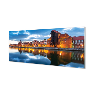 Tablouri pe sticlă clădiri fluviale Gdańsk