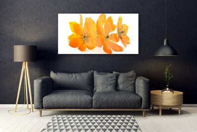 Tablou pe sticla Flori Floral Orange