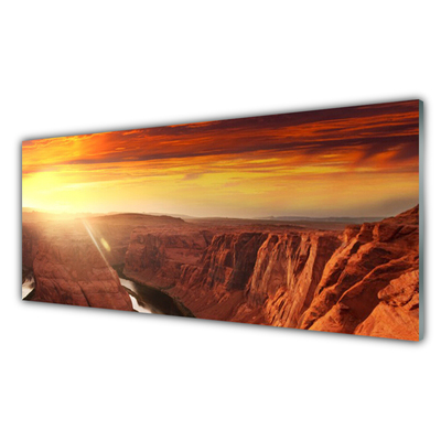 Tablou pe sticla Grand Canyon Peisaj Brun Aur Roșu