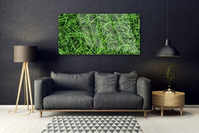 Tablou pe sticla Iarbă Lawn Floral Verde