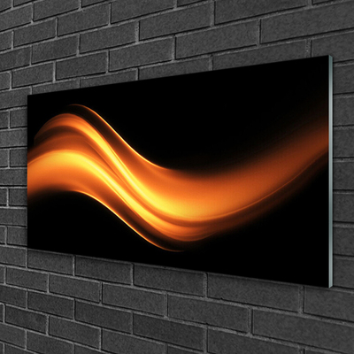 Tablou pe sticla Abstracție Art negru Orange