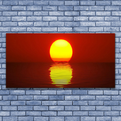 Tablou pe sticla Sea Sunset Peisaj Orange Galben