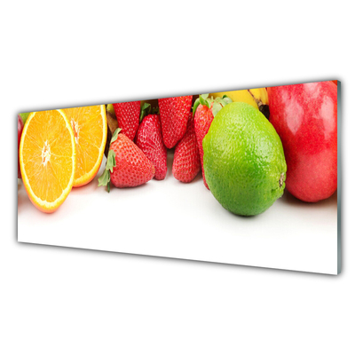 Tablou pe sticla Fructe de bucătărie Portocaliu Roșu Verde