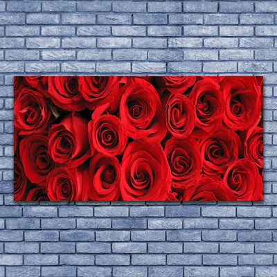 Tablou pe sticla Trandafiri Floral Red