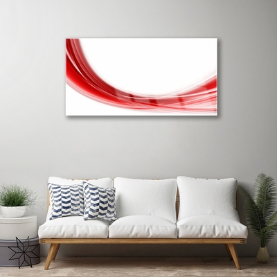 Tablou pe sticla Abstract Art Red White