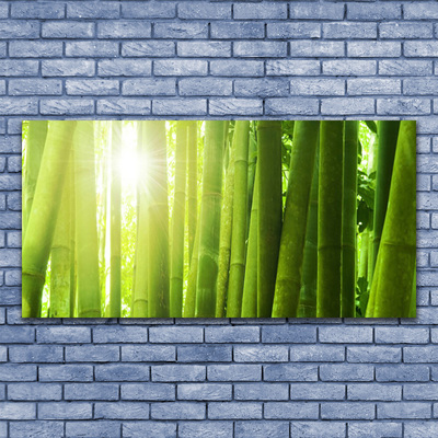 Tablou pe sticla Bamboo Floral Verde