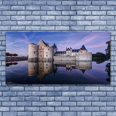 Tablou pe sticla Castelul de apă Arhitectură Violet Gri Negru