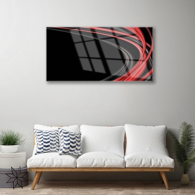 Tablou pe sticla Abstract Art Gri Portocaliu Negru