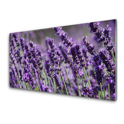 Tablou pe sticla Flori Floral violet