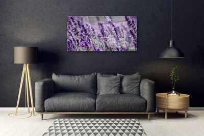 Tablou pe sticla Flori Floral violet