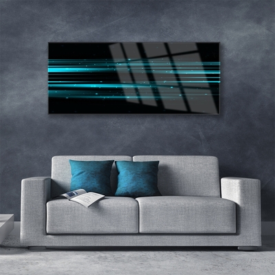 Tablou pe sticla Abstract Art Albastru Negru