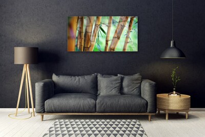 Tablou pe sticla Bamboo Natura Galben