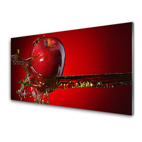 Tablou pe sticla Apple a apei Bucătărie Roșu