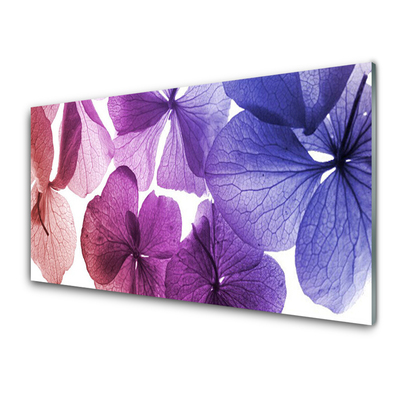 Tablou pe sticla Flori Floral Roz Violet