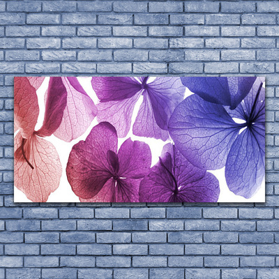 Tablou pe sticla Flori Floral Roz Violet