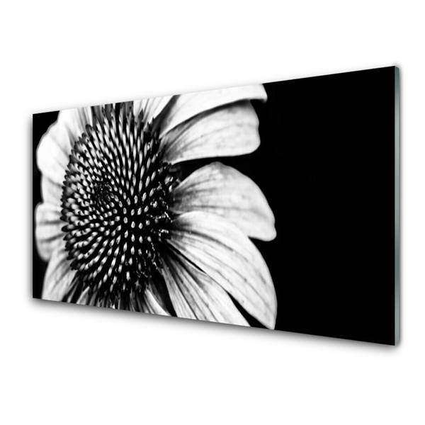 Tablou pe sticla Florale flori gri