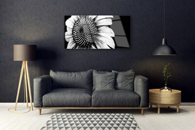 Tablou pe sticla Florale flori gri