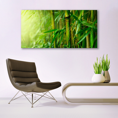 Tablou pe sticla Bamboo Tulpini Floral Verde