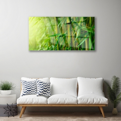 Tablou pe sticla Bamboo Tulpini Floral Verde