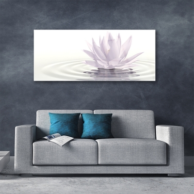 Tablou pe sticla Water Flower Art White