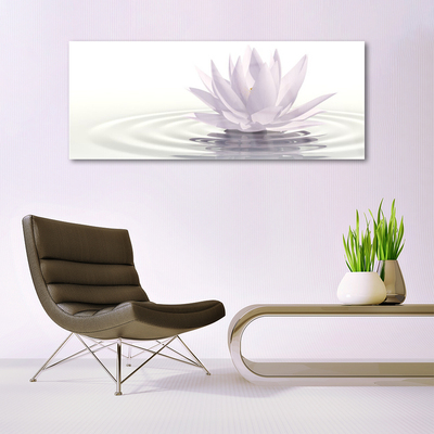 Tablou pe sticla Water Flower Art White