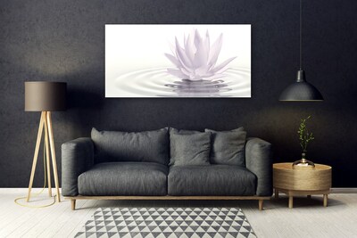 Tablou pe sticla Water Flower Art White