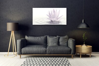 Tablou pe sticla Water Flower Art White