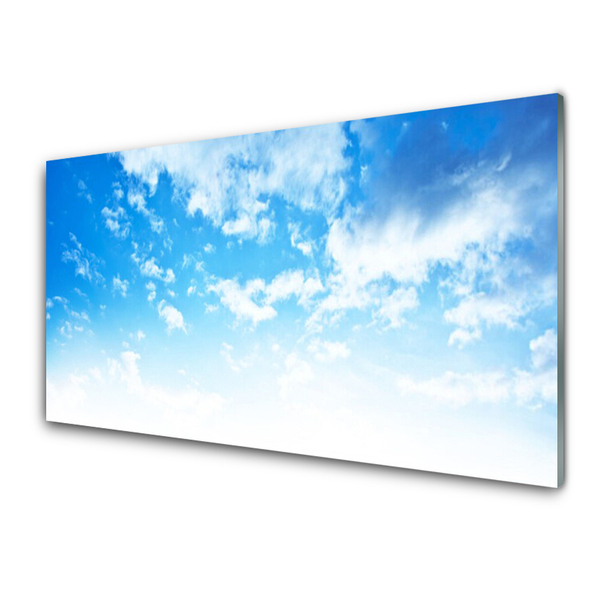 Tablou pe sticla Sky Peisaj Albastru Alb