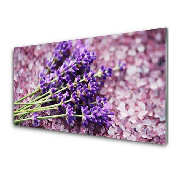 Tablou pe sticla Flori Floral violet