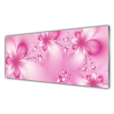 Tablou pe sticla Abstract Art roz