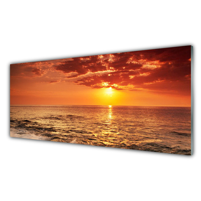 Tablou pe sticla Sea Sun Peisaj Galben