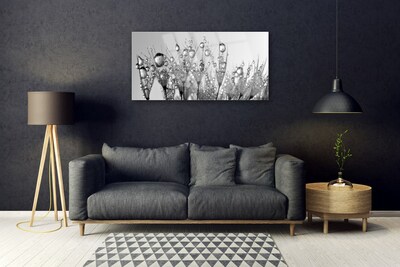 Tablou pe sticla Abstract Floral Gray