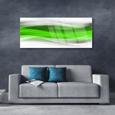 Tablou pe sticla Abstract Art Verde Gri Alb